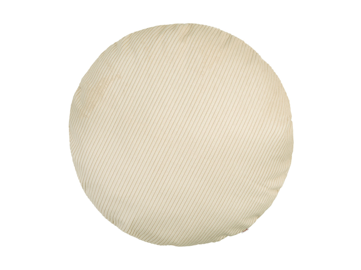 Kissenhülle rund ca. 80 cm Ø Block Cord kreide-beige beties