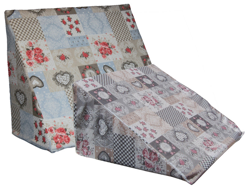 Wedge cushion cover approx. 62x49x30 cm, mixed fabric, shabby chic, beties "Village Children"