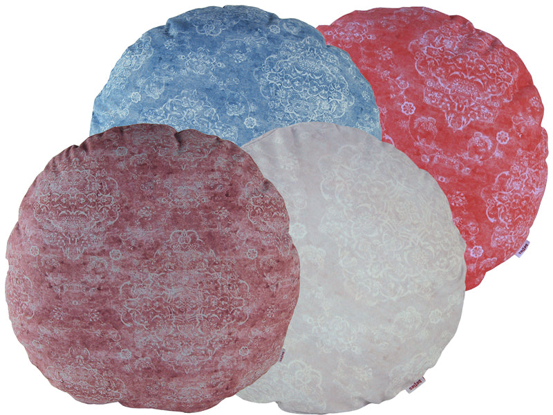 Round cushion cover, approx. 50 cm in diameter, with ornamental print, beties "Ritual"