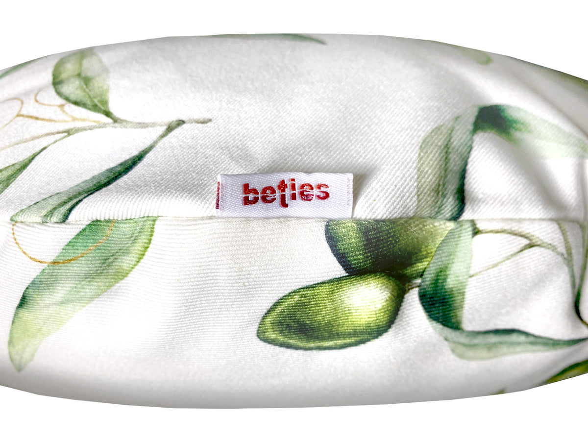 Mediterranean round cushion cover approx. 60 cm Ø made of 100% cotton - Olive design from the beties "Italy Collection"