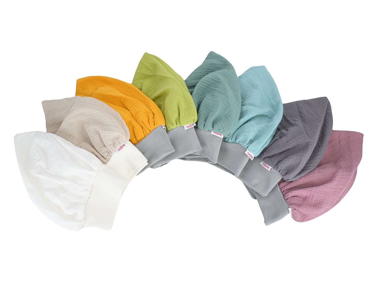 beties Musselin Bonnet Haarhaube – alle Farben, 100% Bio-Baumwolle Musselin