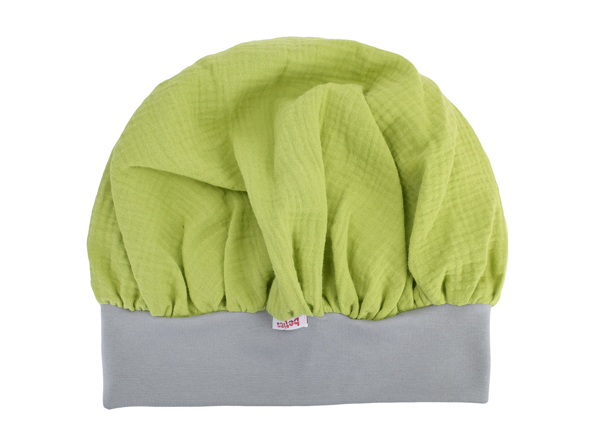 beties Musselin Bonnet Haarhaube Linden Grün – 100% Bio-Baumwolle Musselin