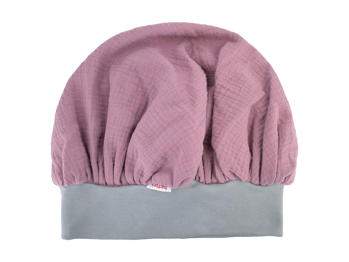 beties Musselin Bonnet Haarhaube Rosenholz – 100% Bio-Baumwolle Musselin