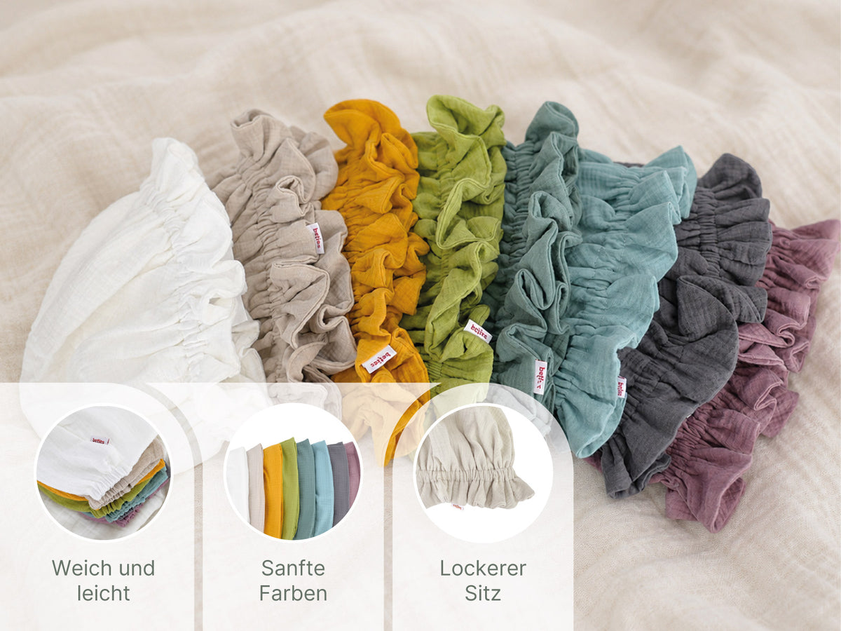 beties Musselin Schlafmütze OP-Haube – Produktinformationen & Details – 100% Musselin Bio Baumwolle