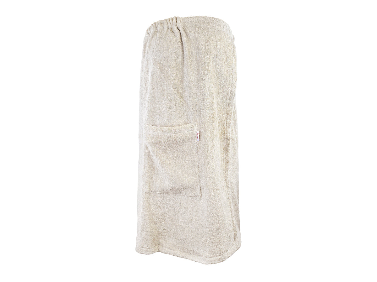 beties Savu Sauna-Kilt 70x140 cm aus Soft-Leinen in Heubeige, Produktansicht