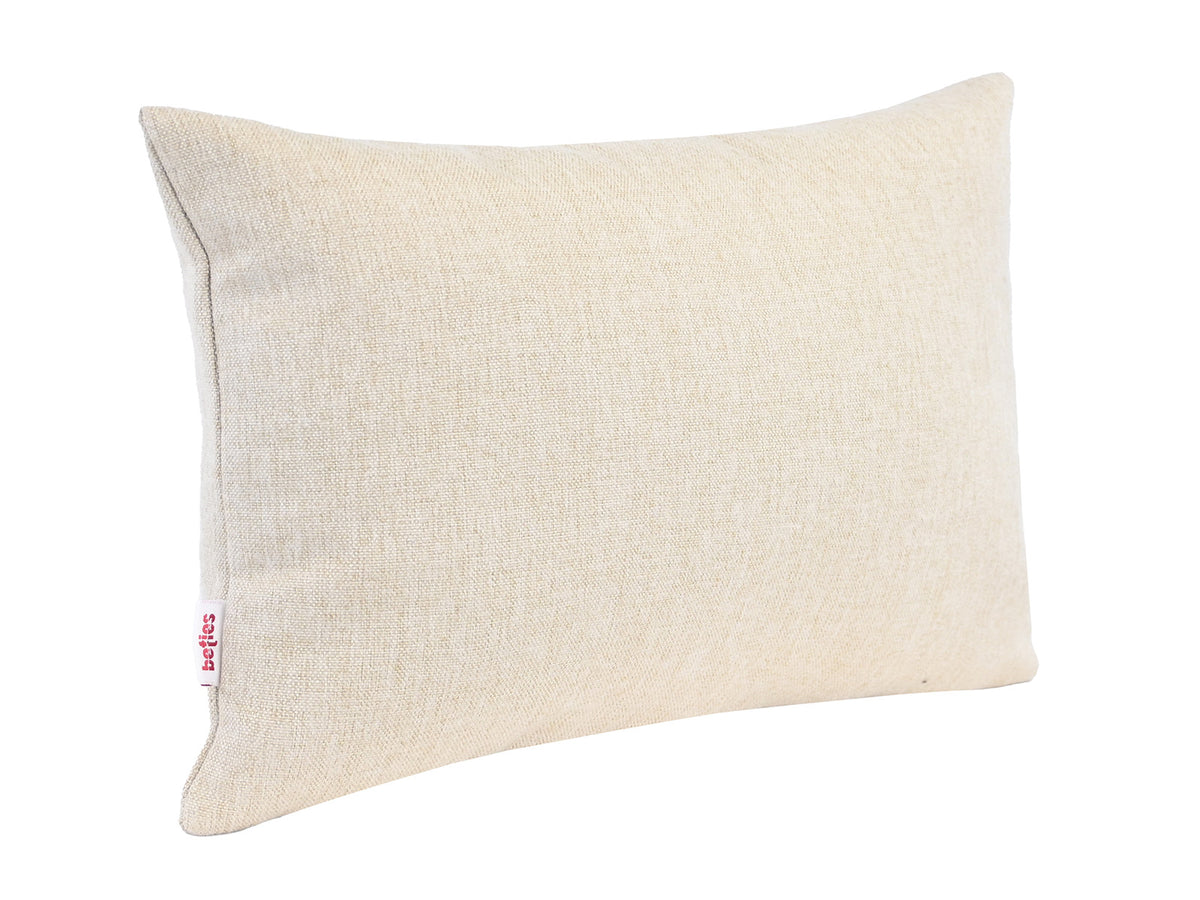 beties Wunschton Kissenhülle 25x35 cm Macciato Beige – Schrägansicht, melierter Möbelstoff