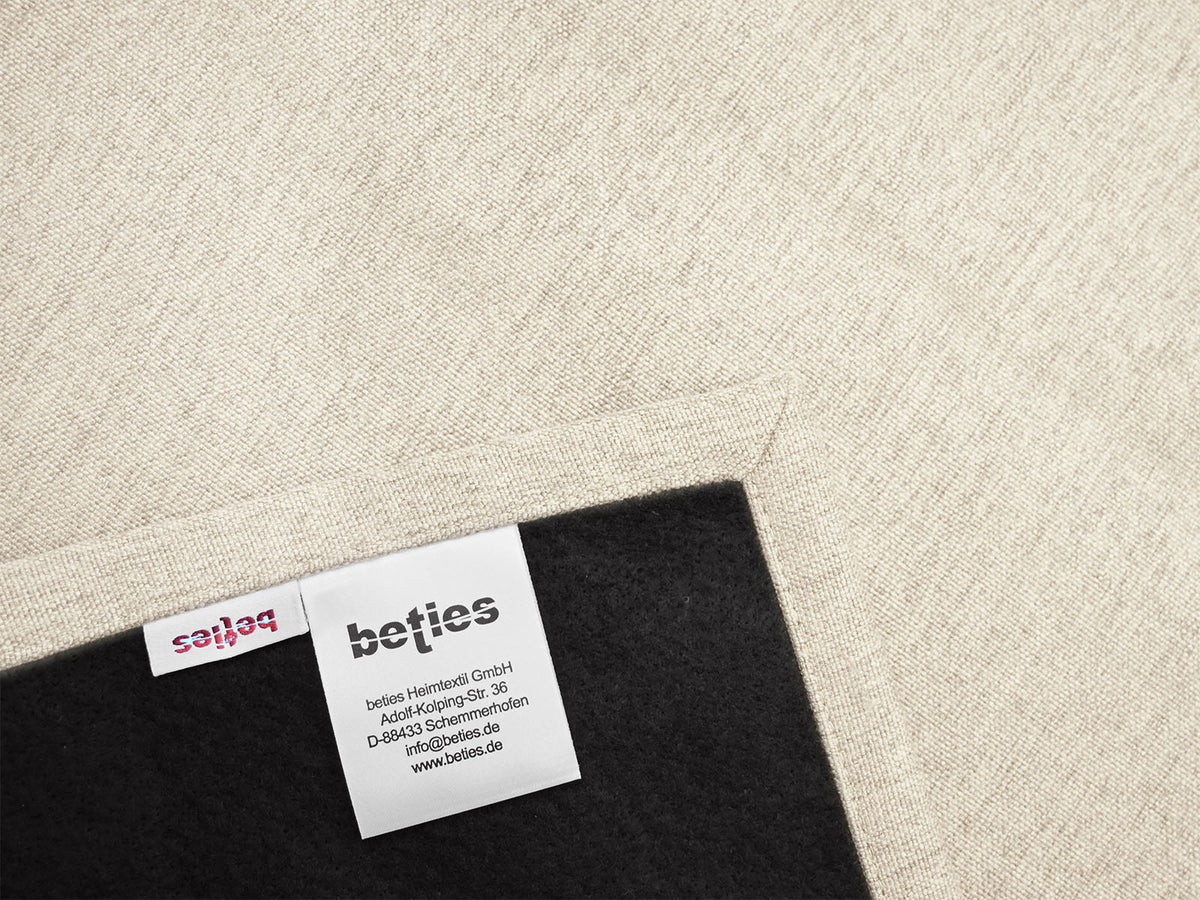 beties Wunschton Macciato Beige – Nahaufnahme melierter Möbelstoff, Gewebestruktur Detail