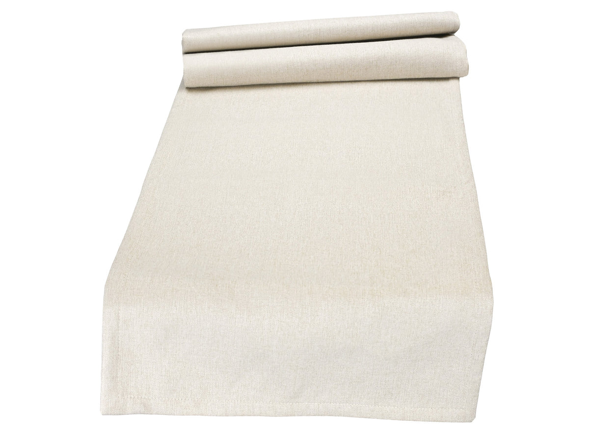 beties Wunschton XL Tischläufer 40x220 cm Macciato Beige – Vorderansicht, melierter Möbelstoff Tischdeko