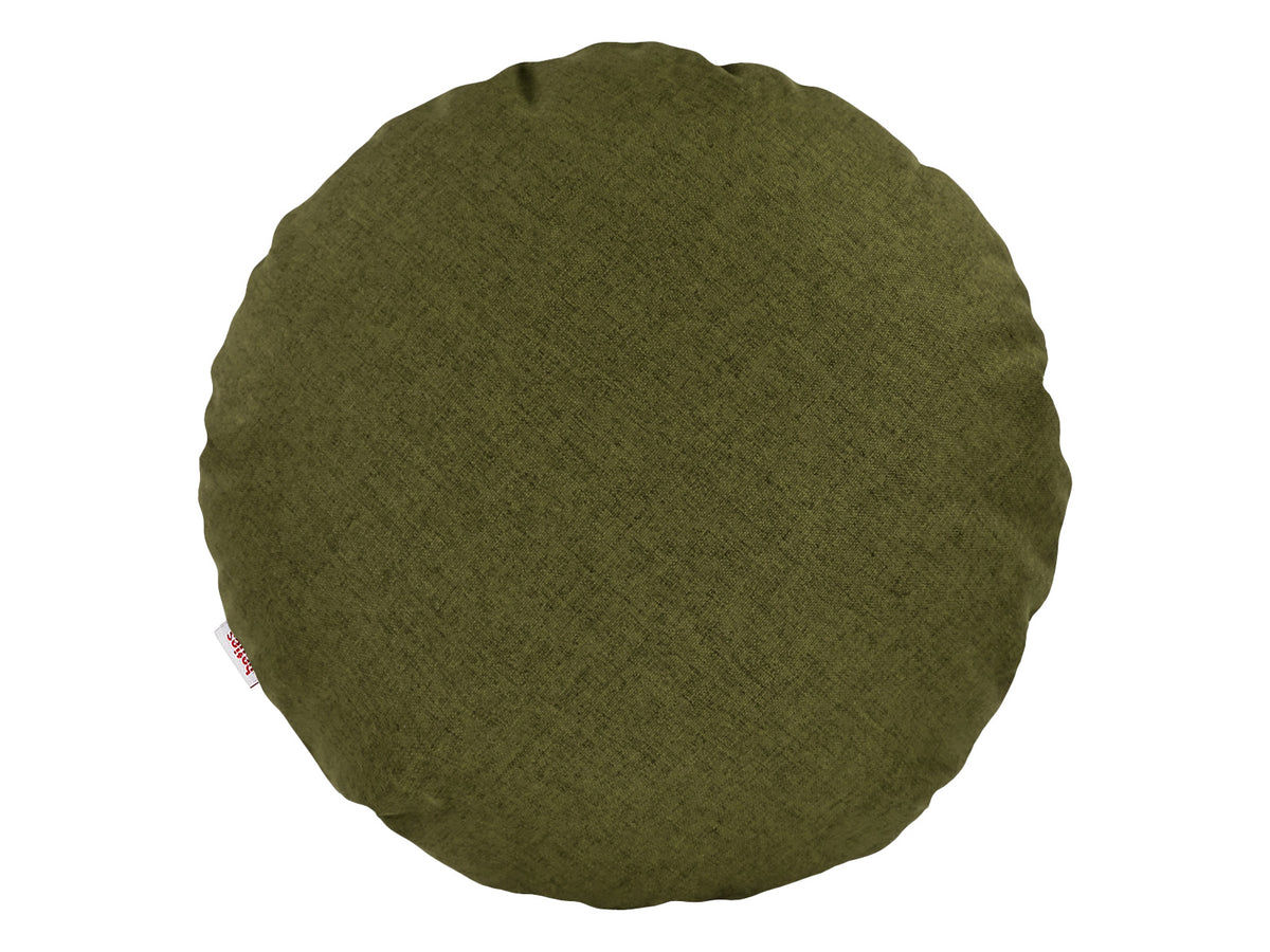 beties Wunschton Kissenhülle Organic Grün 40 cm rund – Vorderansicht