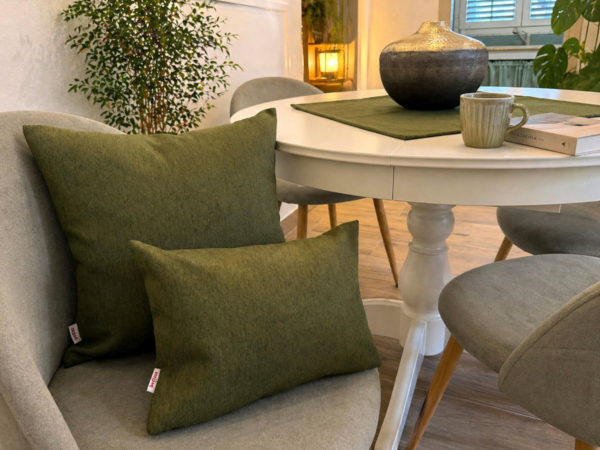 beties Wunschton Kissenhülle Organic Grün – Milieu Esszimmer