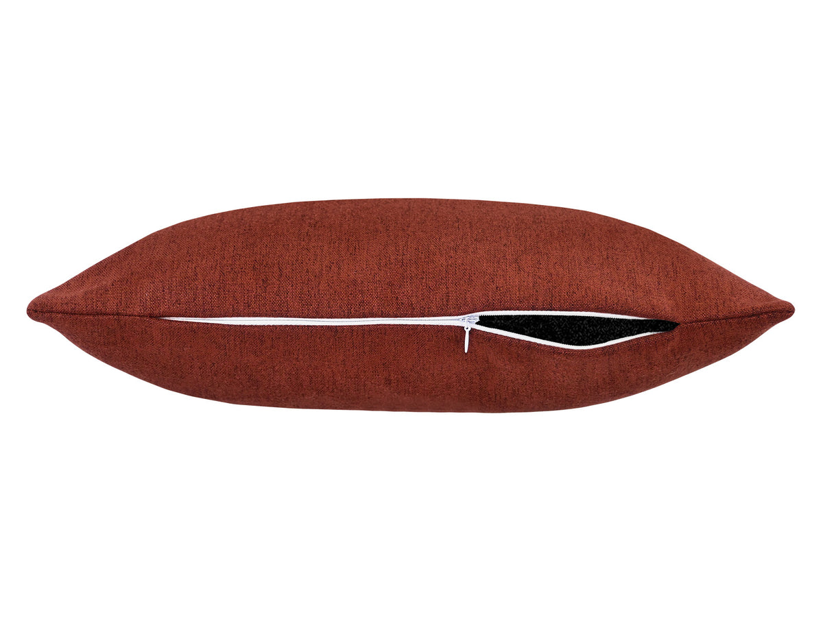 beties Wunschton Kissenhülle Rusty Bordeaux 50x50 cm – liegend mit offenem Reißverschluss