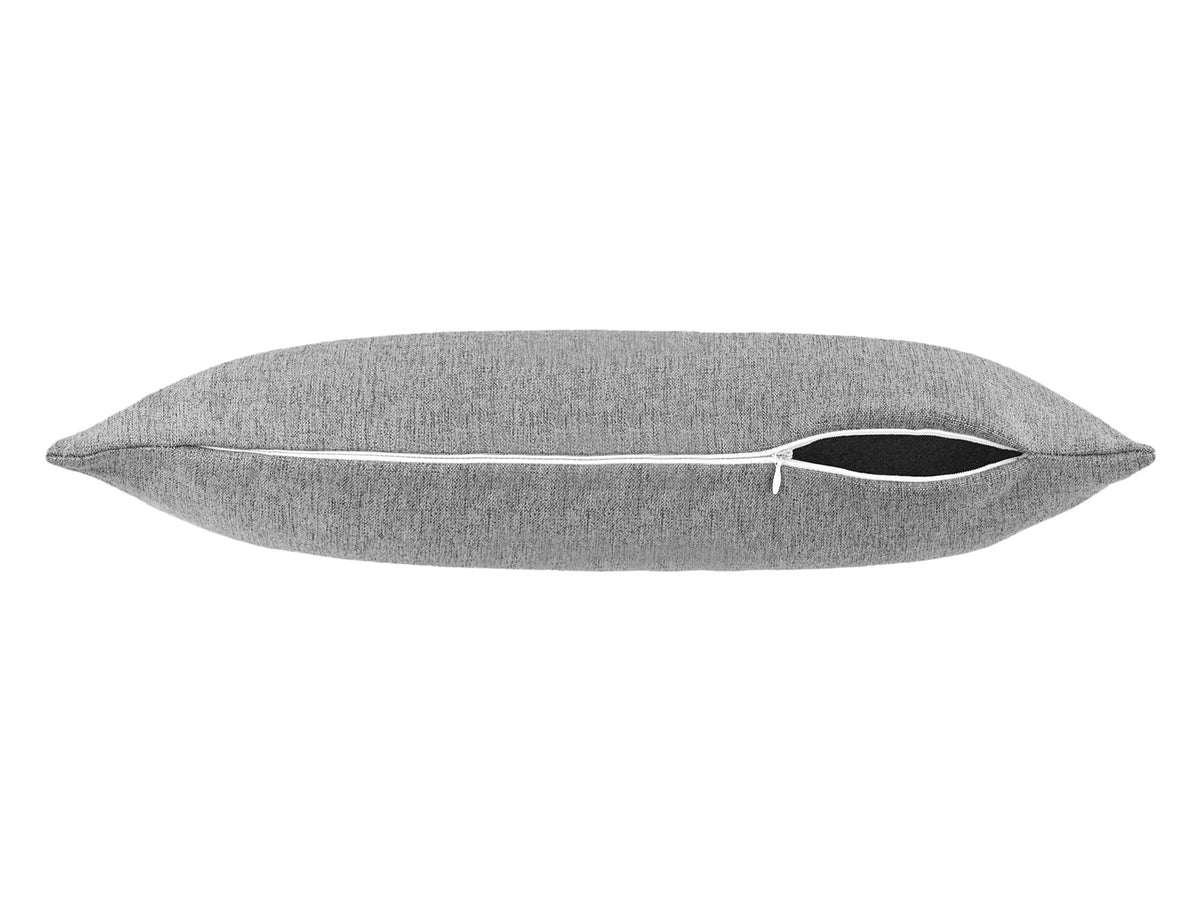 beties Wunschton Kissenhülle 30x70 cm Silber Grau – liegend mit offenem Reißverschluss, melierter Möbelstoff