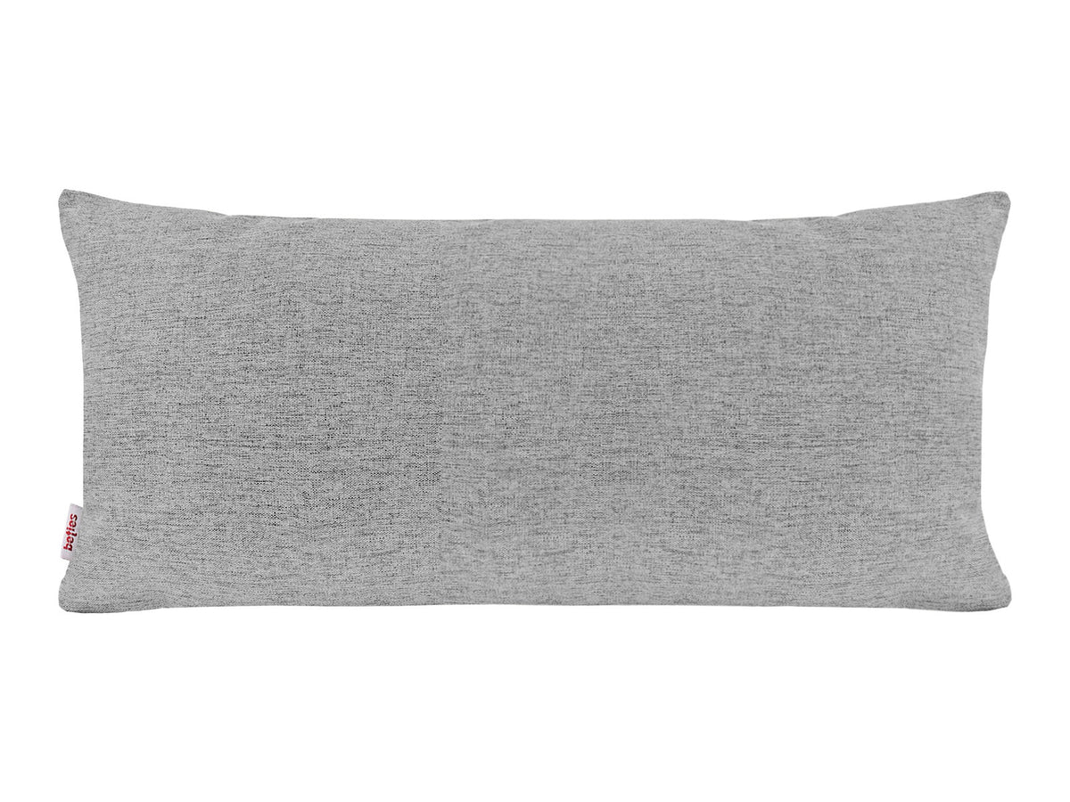 beties Wunschton Kissenhülle 30x70 cm Silber Grau – Vorderansicht, melierter Möbelstoff
