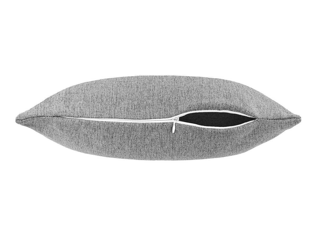 beties Wunschton Kissenhülle 40x60 cm Silber Grau – liegend mit offenem Reißverschluss, melierter Möbelstoff