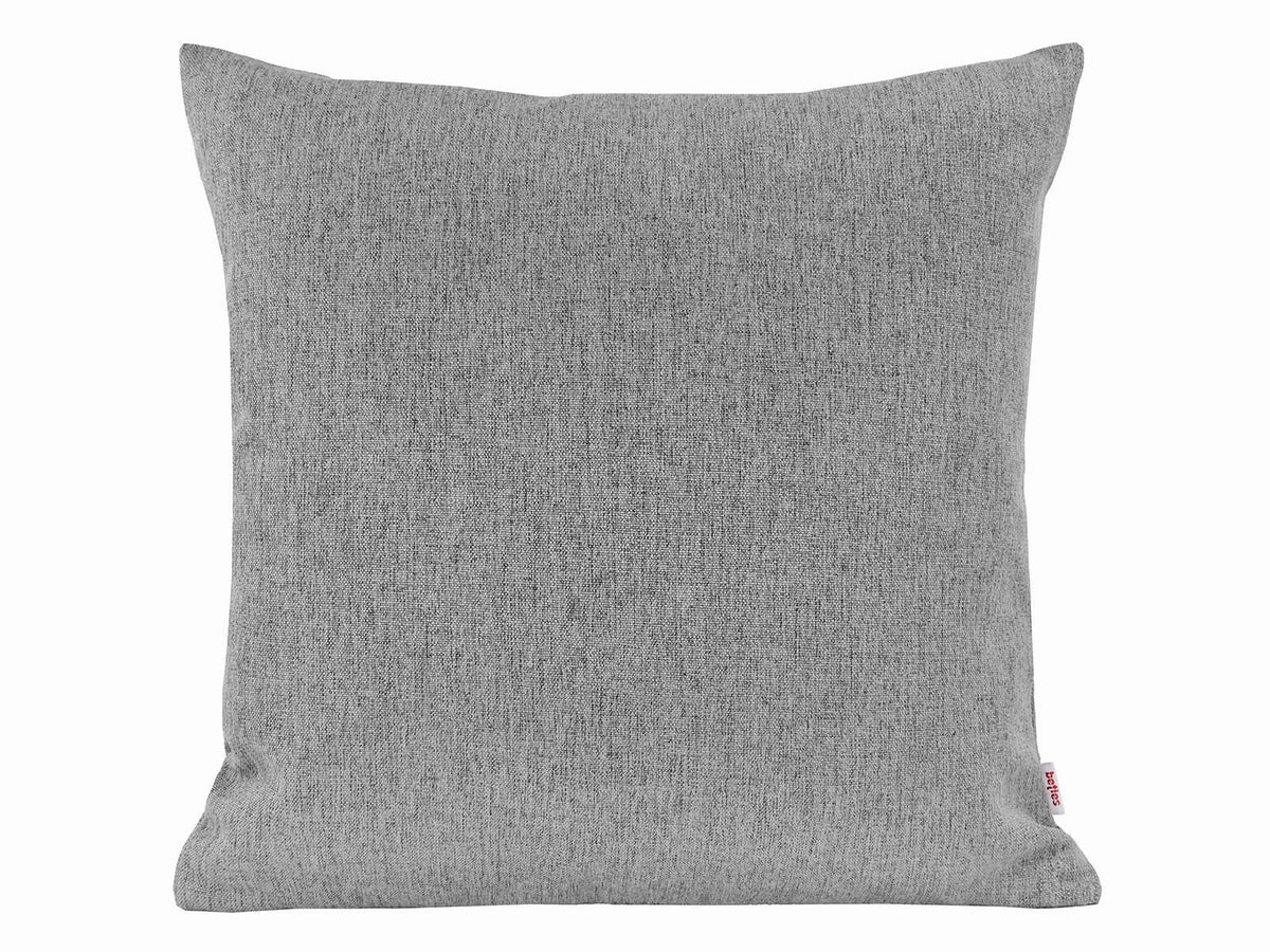 beties Wunschton Kissenhülle 60x60 cm Silber Grau – Vorderansicht, melierter Möbelstoff Sofakissen