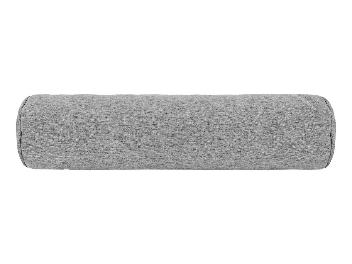 beties Wunschton Nackenrolle gefüllt 13x50 cm Silber Grau – Vorderansicht, melierter Möbelstoff