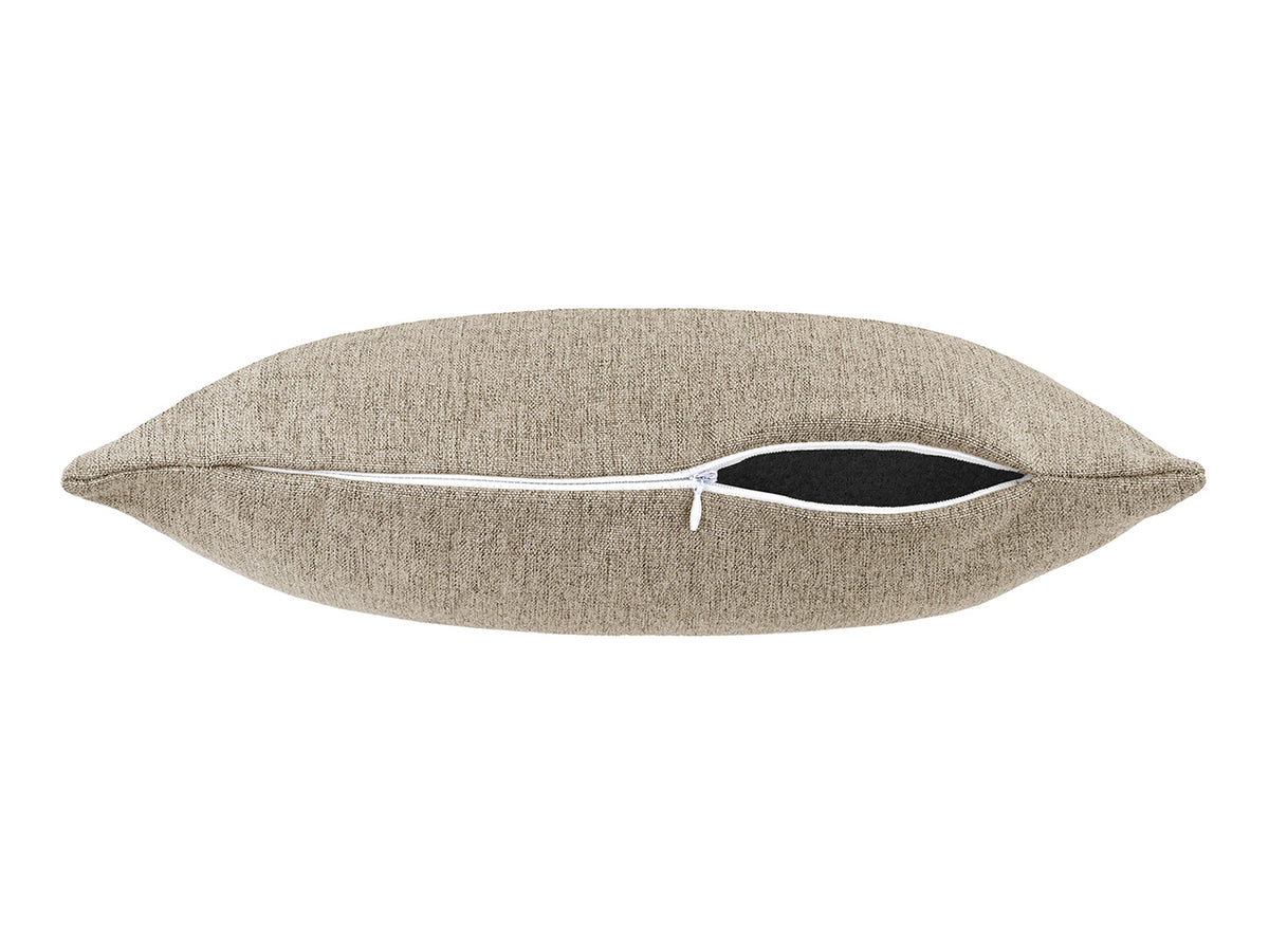 beties Wunschton Kissenhülle 30x50 cm Taupe Braun – liegend, melierter Möbelstoff Dekokissen