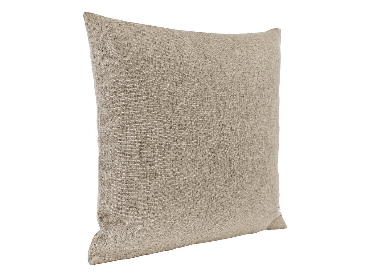 beties Wunschton Kissenhülle 40x40 cm Taupe Braun – Schrägansicht, melierter Möbelstoff Dekokissen