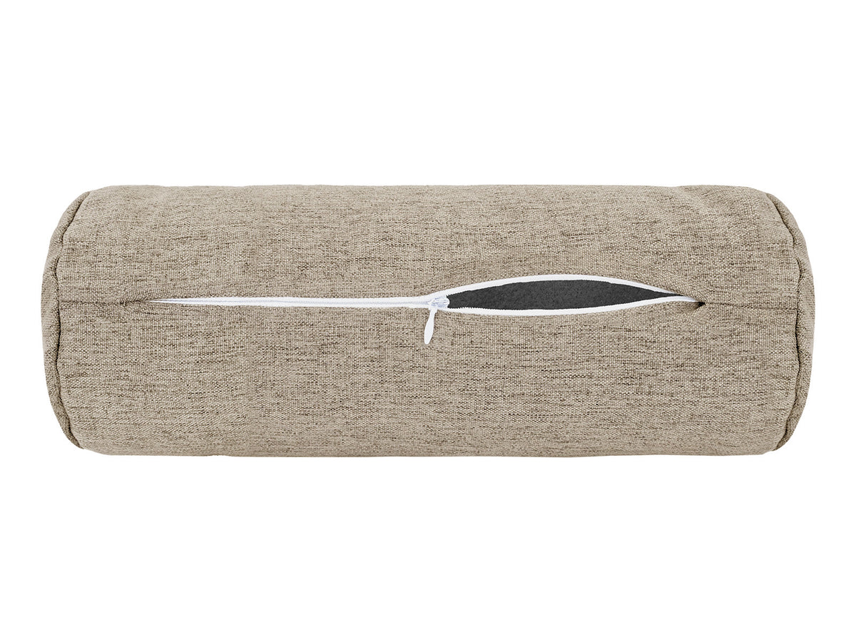 beties Wunschton Nackenrollenhülle 15x40 cm Taupe Braun – offen, melierter Möbelstoff