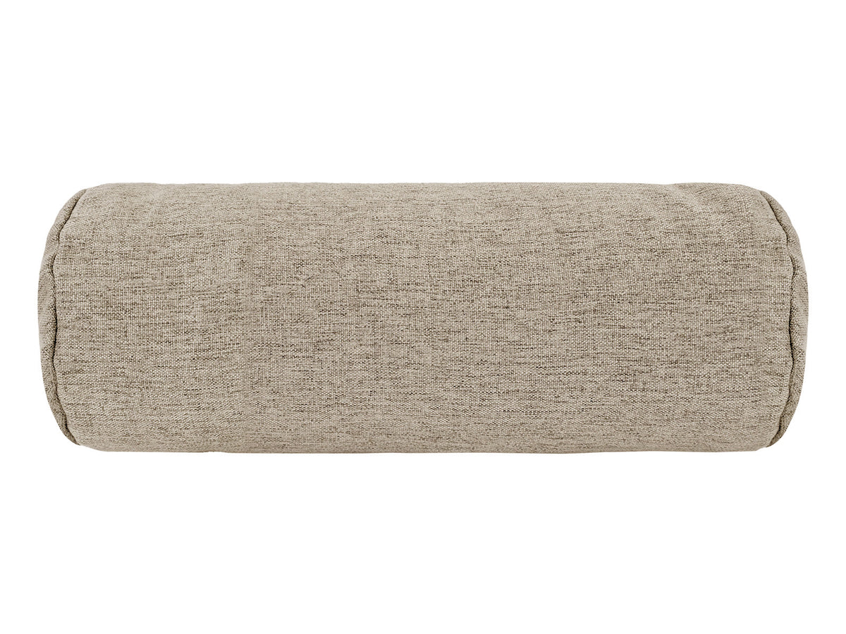 beties Wunschton Nackenrollenhülle 15x40 cm Taupe Braun – Vorderansicht, melierter Möbelstoff