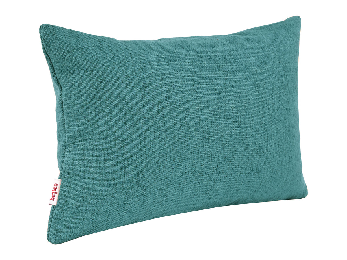 beties Wunschton Kissenhülle 25x35 cm Teal Petrol – Schrägansicht, melierter Möbelstoff