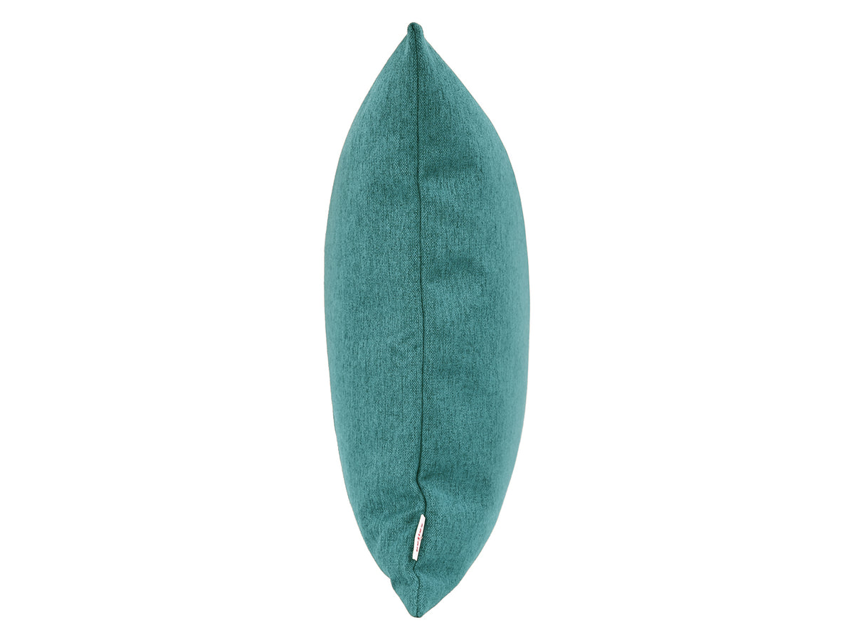 beties Wunschton Kissenhülle 40x40 cm Teal Petrol – seitenansicht, melierter Möbelstoff