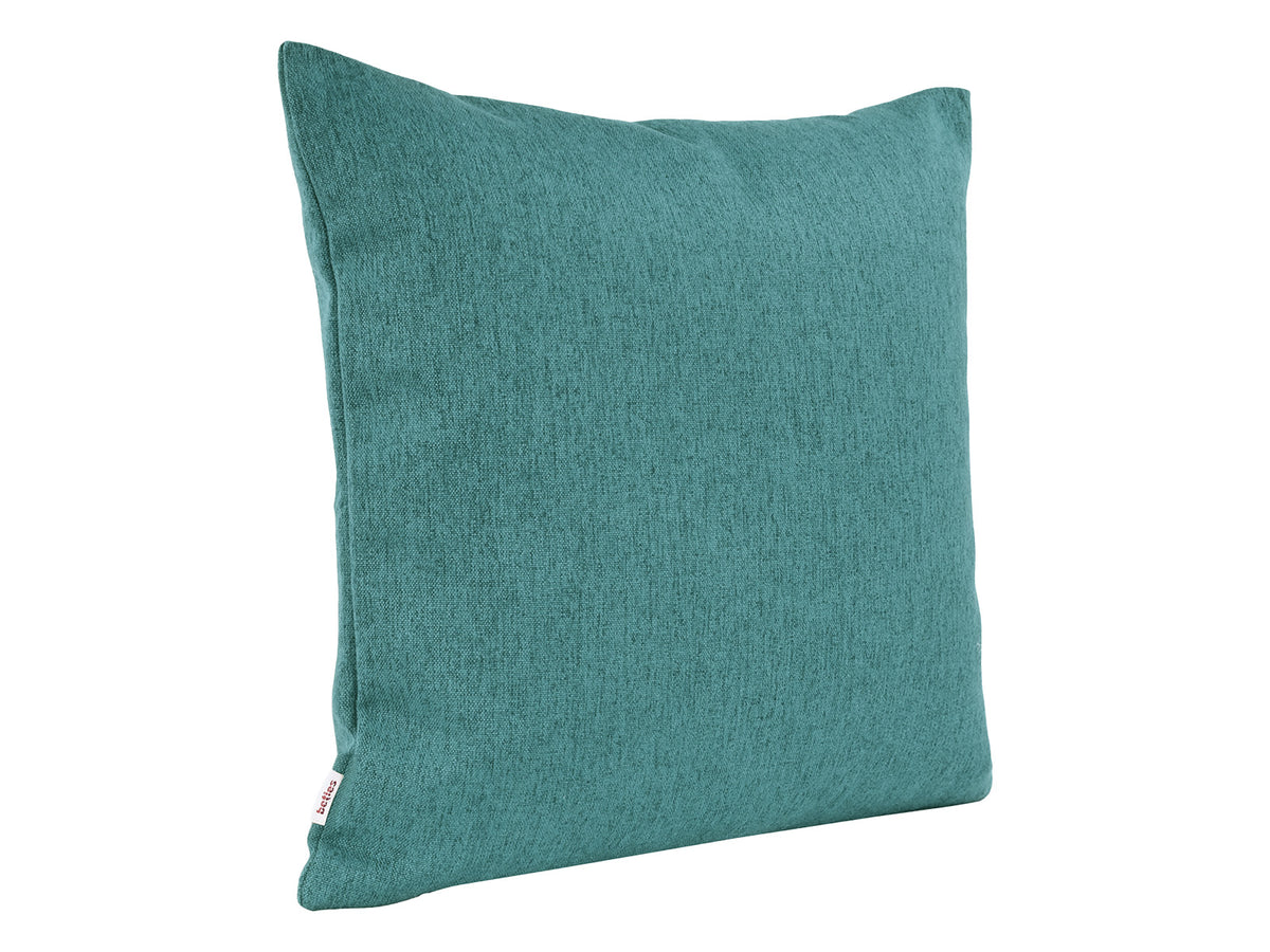 beties Wunschton Kissenhülle 60x60 cm Teal Petrol – schrägansicht, melierter Möbelstoff