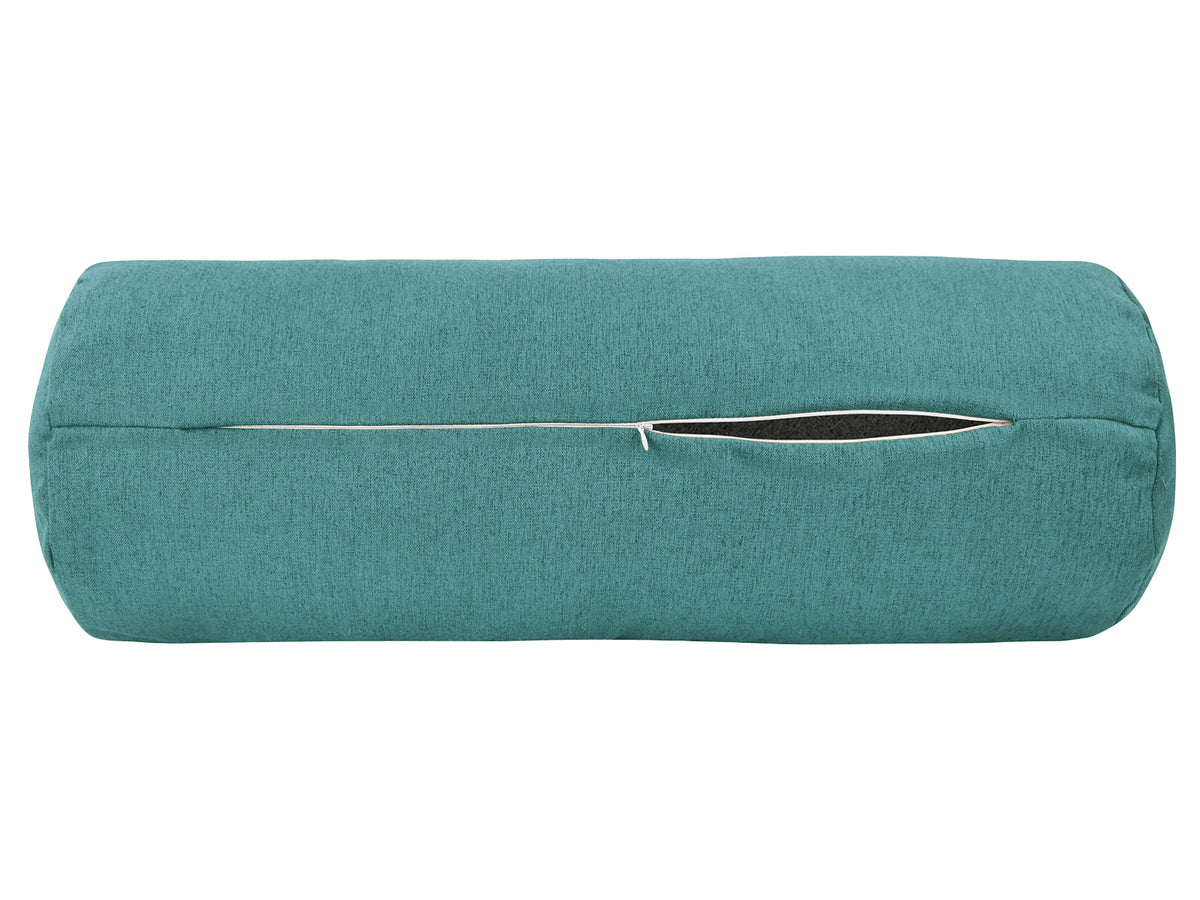 beties Wunschton XL Rollenhülle 25x70 cm Teal Petrol – geöffneter Reißverschluss, melierter Möbelstoff