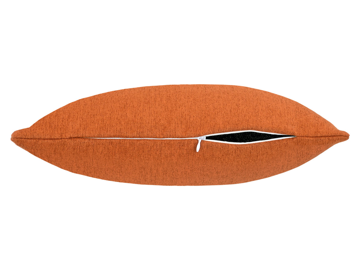 beties Wunschton Kissenhülle 40x40 cm Terracotta Orange – liegend mit offenem Reißverschluss, melierter Möbelstoff
