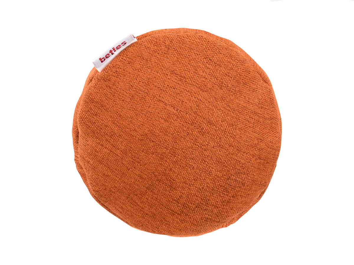 beties Wunschton Nackenrolle gefüllt 13x50 cm Terracotta Orange – seitenansicht, melierter Möbelstoff