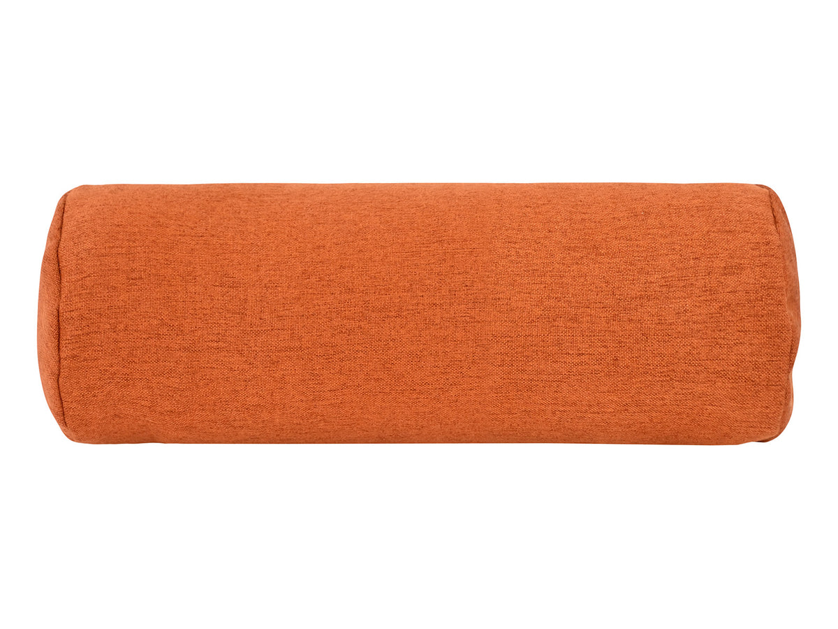 beties Wunschton Nackenrollenhülle 15x40 cm Terracotta Orange – vorderansicht, melierter Möbelstoff