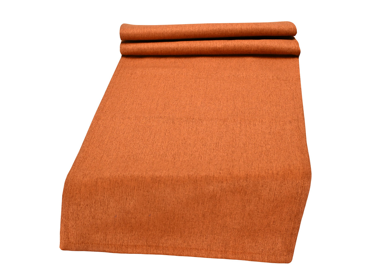 beties Wunschton XL Tischläufer 40x130 cm Terracotta Orange – Vorderansicht, melierter Möbelstoff