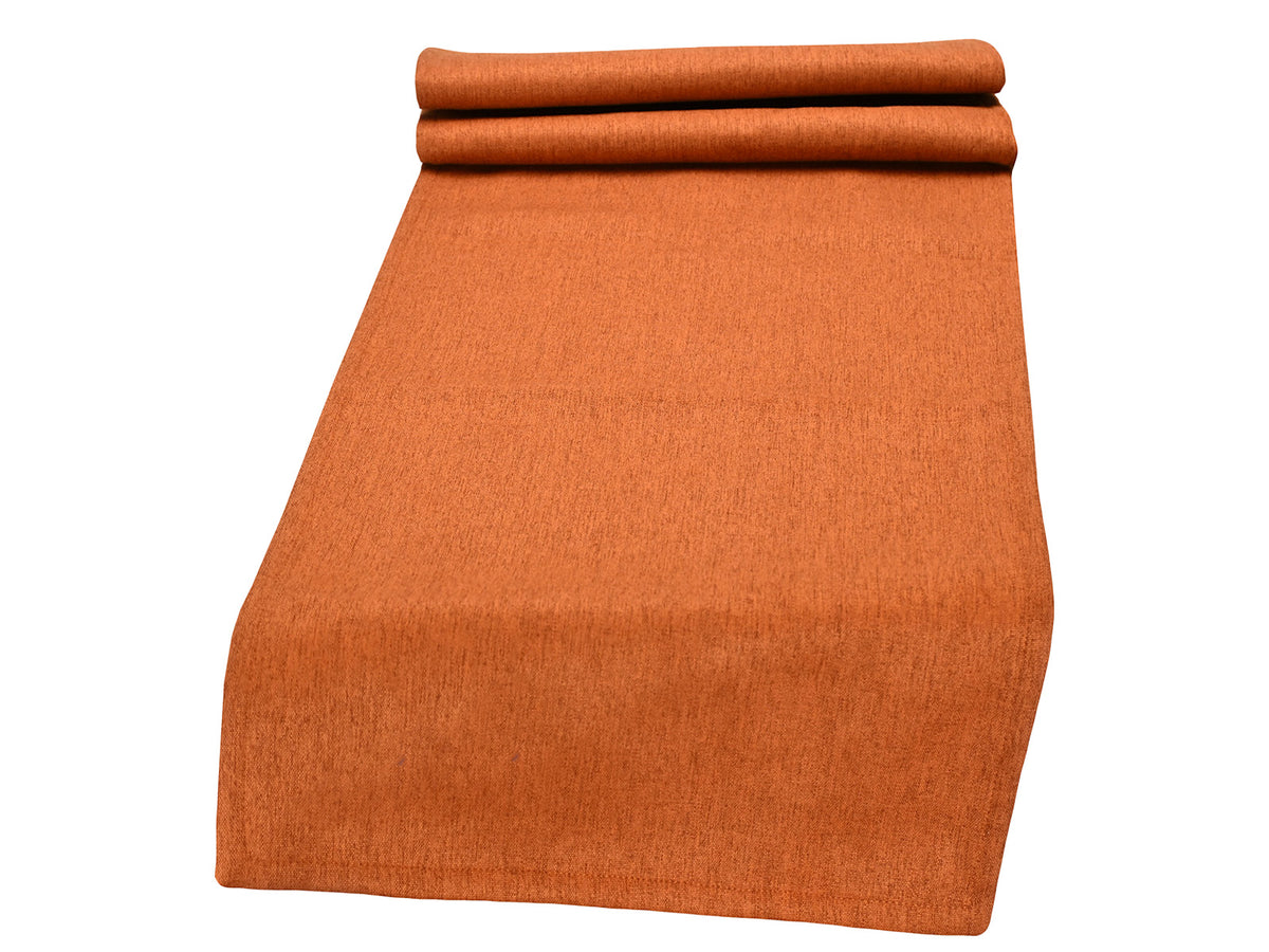 beties Wunschton XL Tischläufer 40x220 cm Terracotta Orange – Vorderansicht, melierter Möbelstoff
