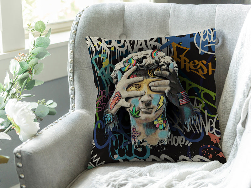 Cushion cover approx. 45x45 cm, mixed fabric, POP Collection beties "David"