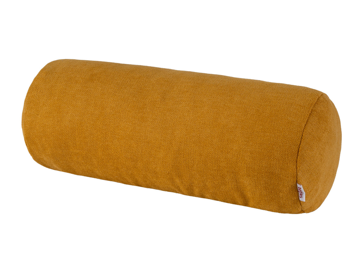 Nackenrollen Hülle ca. 15x40 cm curry-gelb Chenille-Haptik beties „FarbTon" – Gesamtansicht