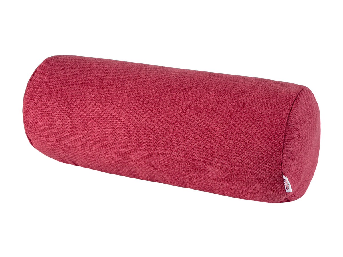 Nackenrollen Hülle ca. 15x40 cm himbeer-rot Chenille-Haptik beties „FarbTon" – Gesamtansicht