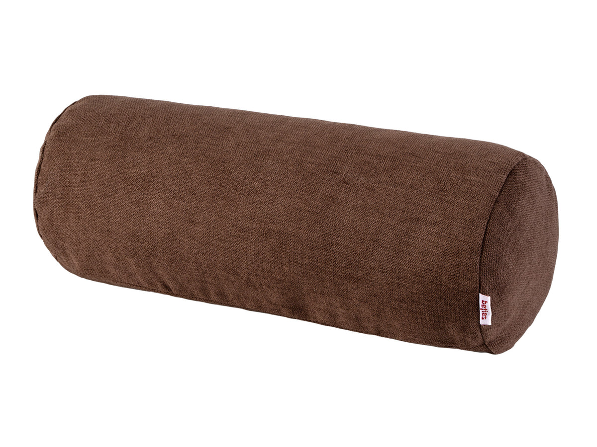 Nackenrollen Hülle ca. 15x40 cm kaffeebohne-braun Chenille-Haptik beties „FarbTon" – Gesamtansicht