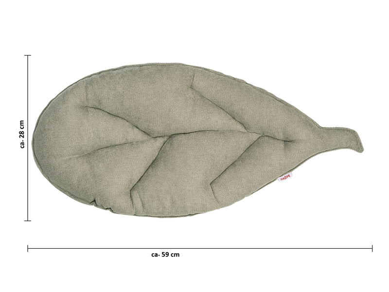 Kissen Blatt 28x59 cm greig-taupe beties „FarbTon" – Maßdarstellung des Blattkissens