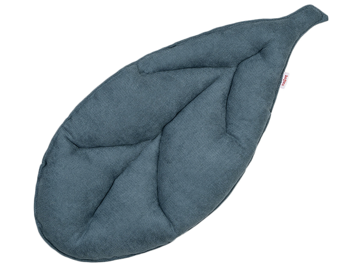 Kissen Blatt 28x59 cm nordlicht-blau Chenille-Haptik beties „FarbTon" – Sitzkissen Oeko-Tex