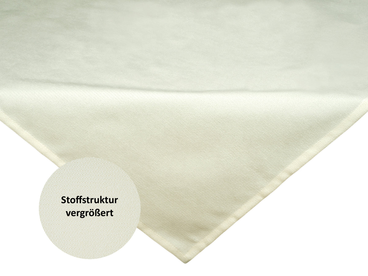 Mitteldecke sahne-weiß Chenille-Haptik beties "FarbTon" mit einem Detailbild der Stoffstrucktur.
