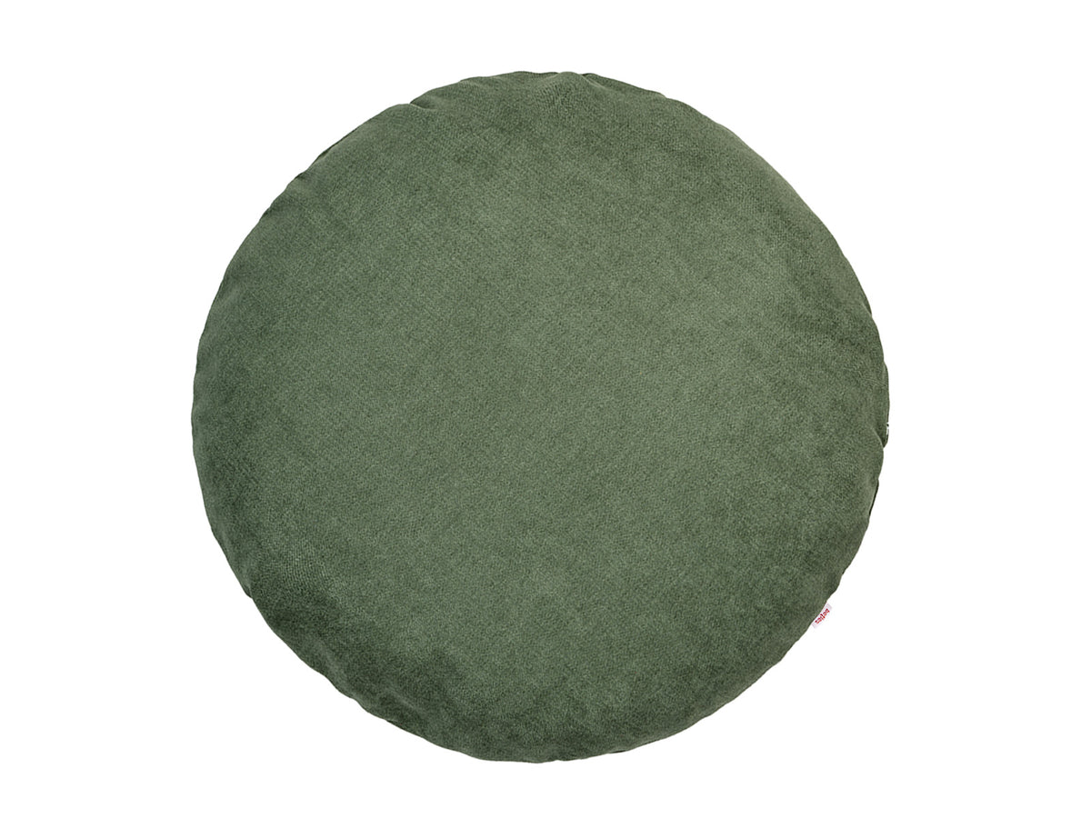Kissenhülle rund 60 cm Ø oliven-grün Chenille-Haptik beties „FarbTon" – Kissenbezug Oeko-Tex