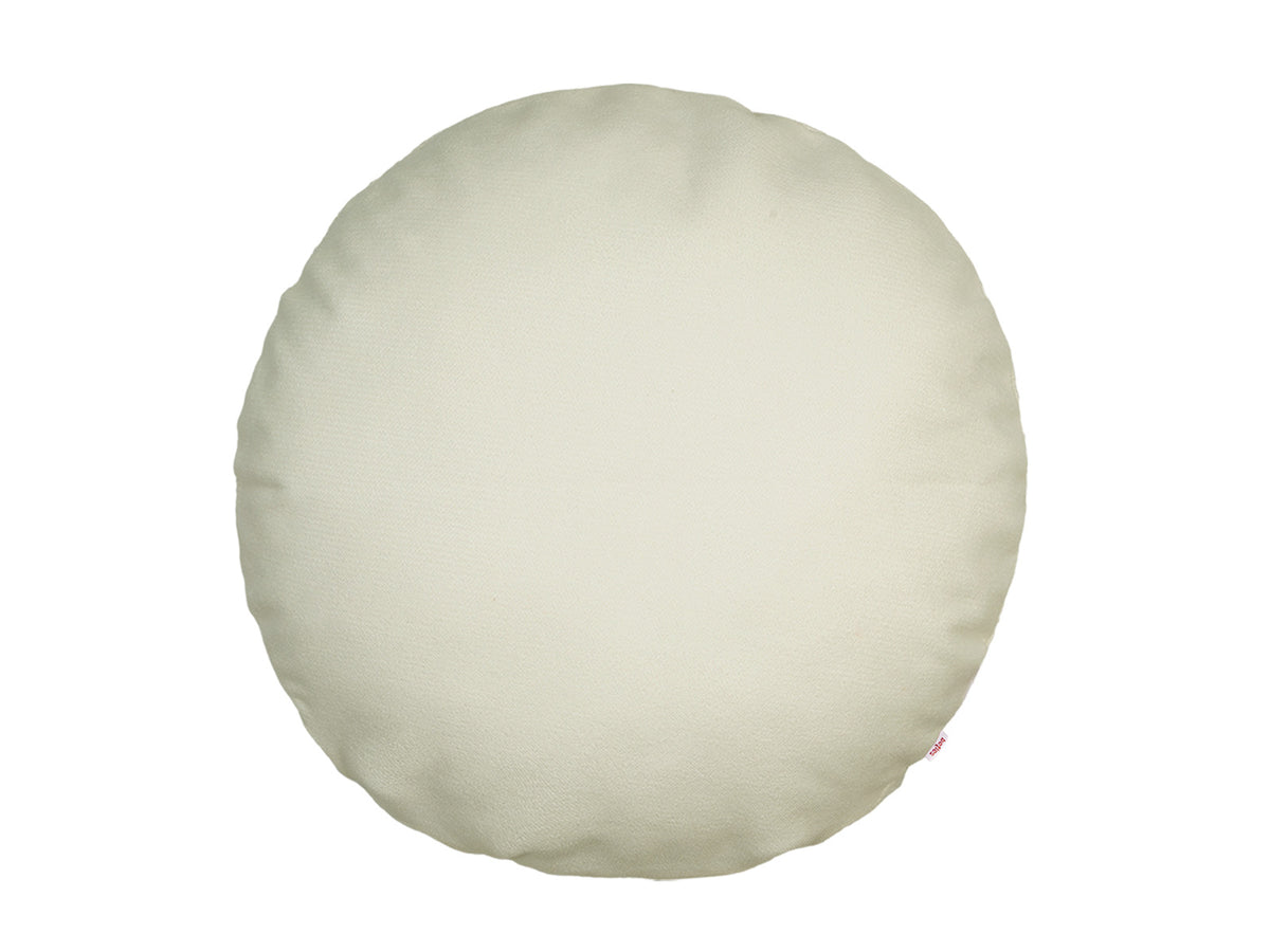 Kissenhülle rund 60 cm Ø sahne-weiß Chenille-Haptik beties „FarbTon" – Kissenbezug Oeko-Tex
