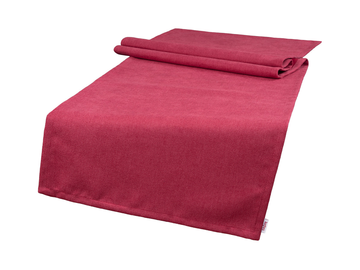 XL Tischläufer 40x220 cm himbeer-rot Chenille-Haptik beties „FarbTon" – Tischwäsche Oeko-Tex