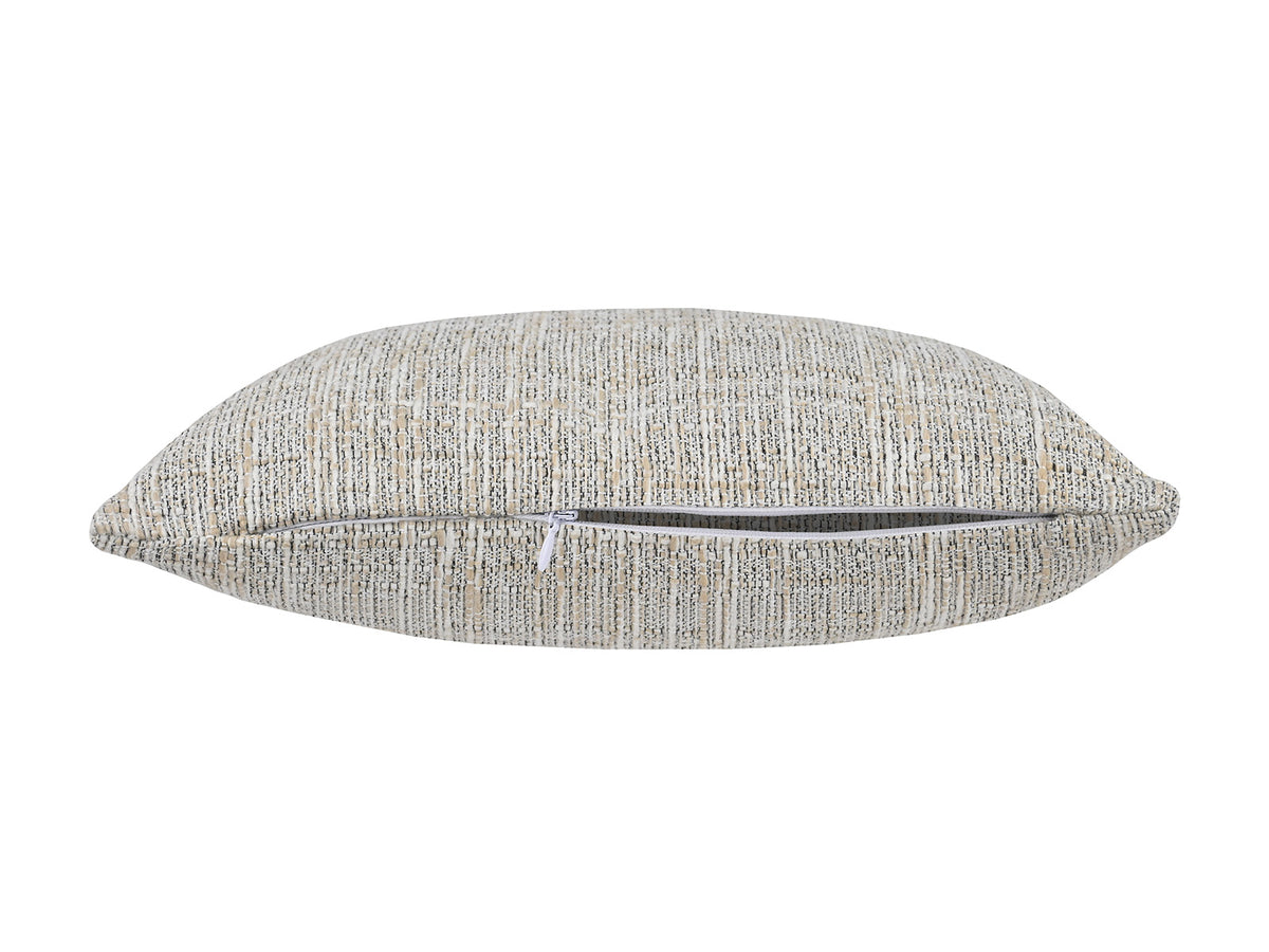 beties Freiluft Melange Outdoor-kissenhülle 25x35 cm Beige Frontansicht – wetterfeste Kissenhülle für Garten