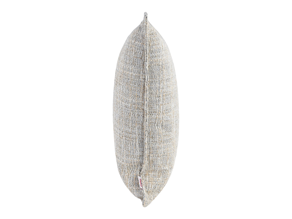 beties Freiluft Melange Outdoor-Kissenhülle 50x50 cm Beige Seitenansicht – wetterfeste Kissenhülle für Gartensofa