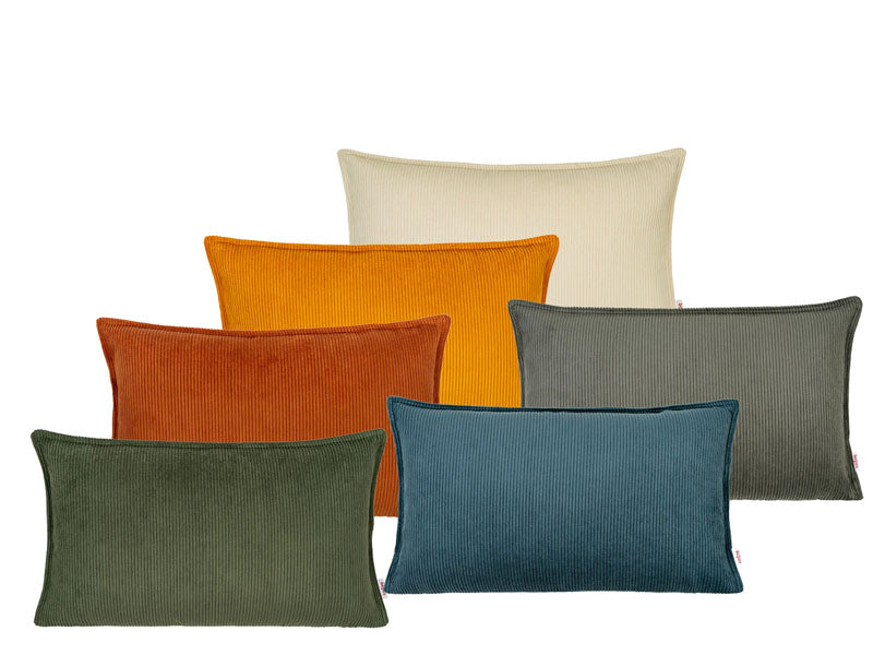 Cushion cover approx. 30x50 cm corduroy velvet beties "HYggelig No.1" cushion cover with elaborate double denim seam in interior decorator quality