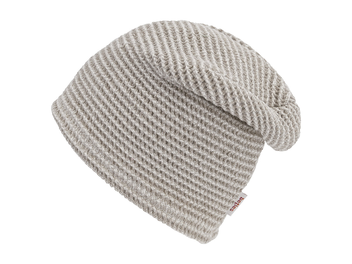 beties Sauna beanie Leinen-Waffelpique – Seitenansicht