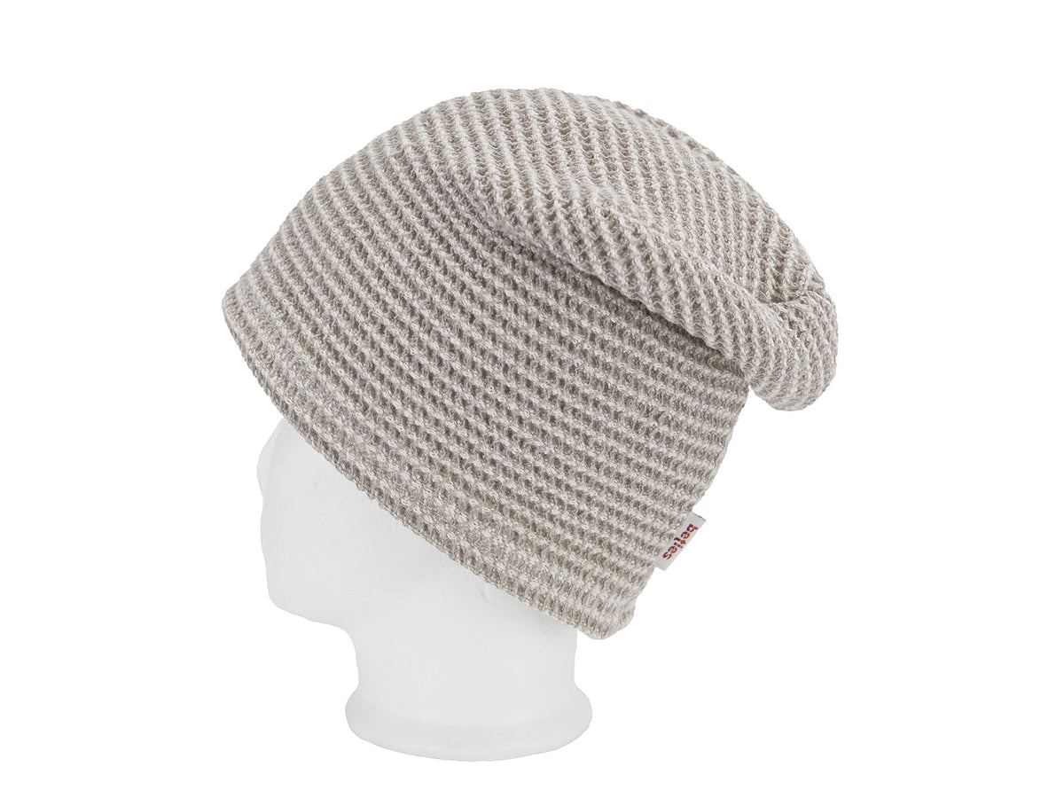 beties Sauna beanie Leinen-Waffelpique – Seitenansicht