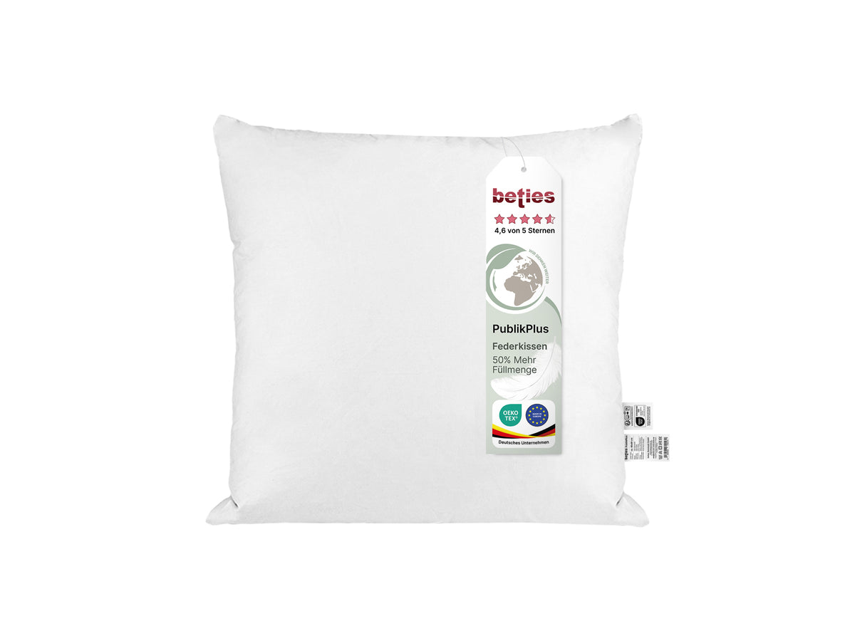beties Publikplus Federkissen Fuellkissen 50x50 cm mit etikett