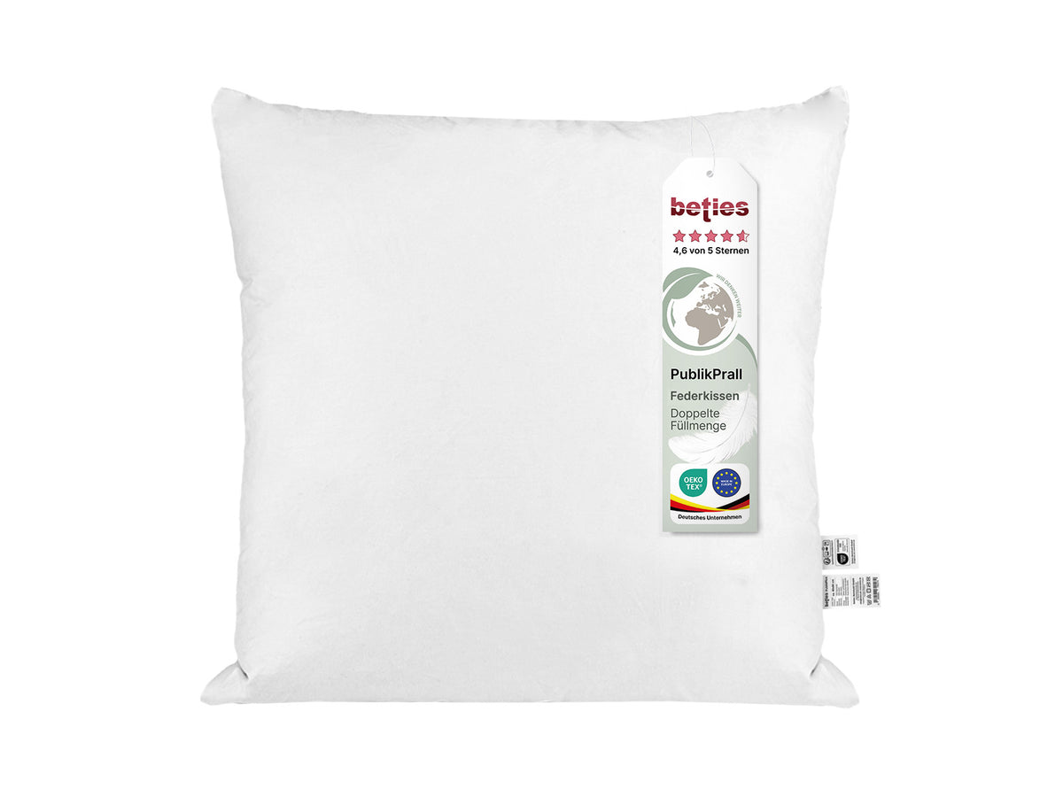 beties Publikprall Federkissen Kopfkissen 80x80 cm Etikett